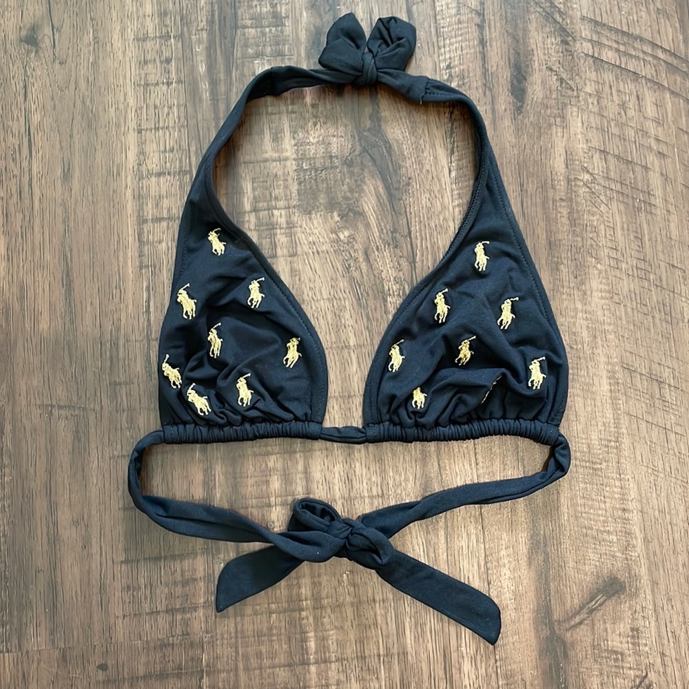 Polo by Ralph Lauren Navy Bikini Top with Gold Accents